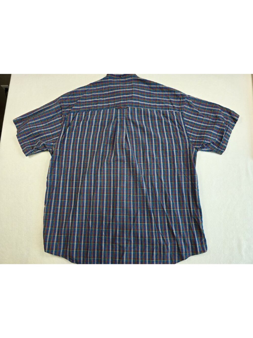 Gant Mens XL Indigo Cotton Short Sleeve Plaid Button-Up Shirt - Picture 3 of 4